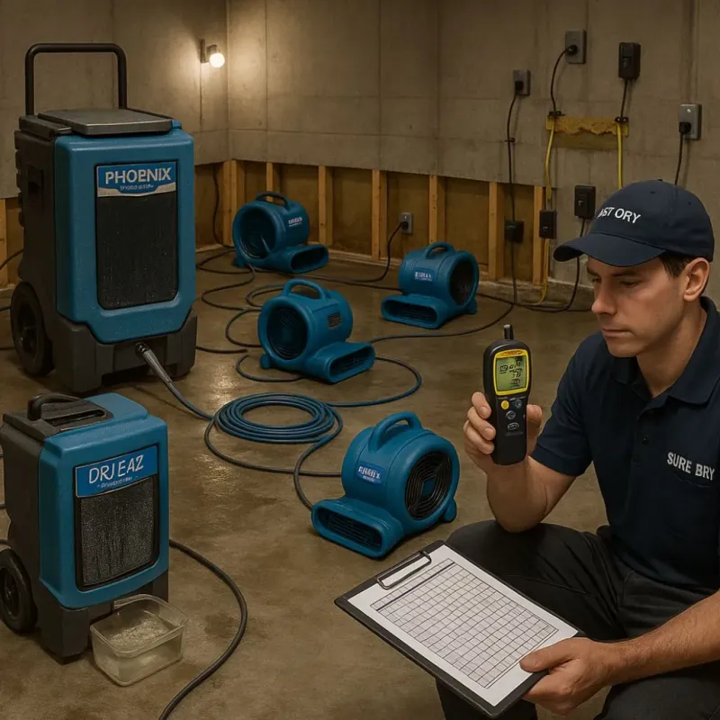 Structural Drying and Dehumidification process in Zellwood, FL
